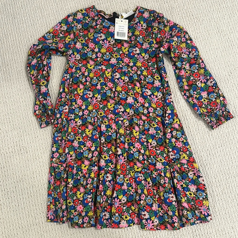 Mini Boden size 6-7 floral tiered dress NEW with tags
